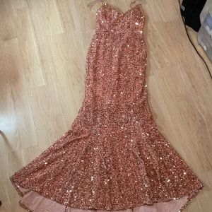 Rose gold sequins dress